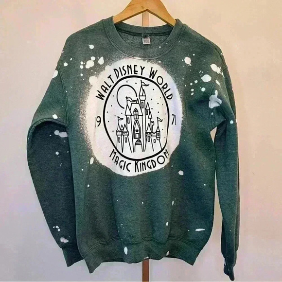 Walt Disney World Magic Kingdom Green Pullover Sweatshirt Unisex S - Picture 8 of 10